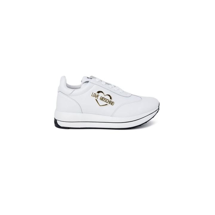 Love Moschino White Leather Low Top Sneakers