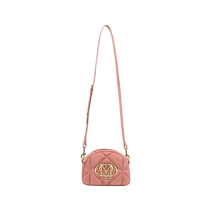 Love Moschino Pink Suede Leather Handbag