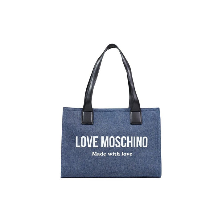 Love Moschino Blue Cotton Handbag
