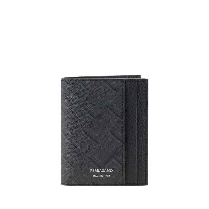 Ferragamo Black Calf Leather Bos Taurus Wallet