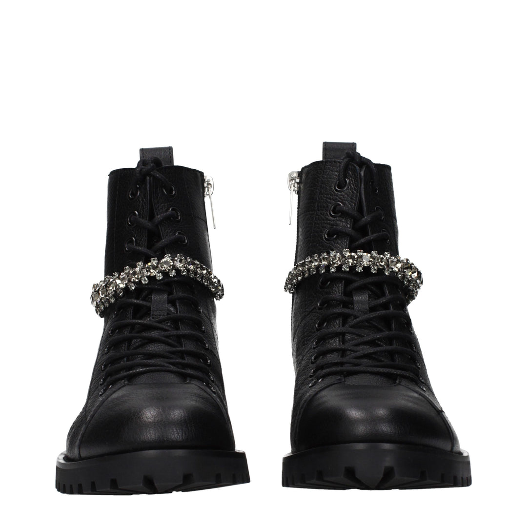 Jimmy Choo Black Leather Ankle Boots