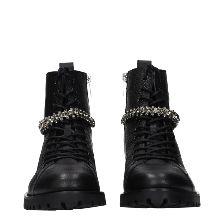 Jimmy Choo Black Leather Ankle Boots