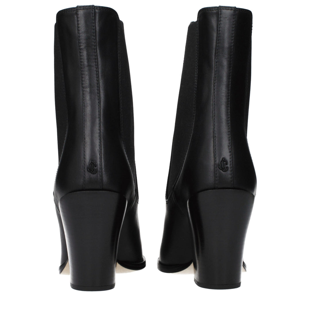 Jimmy Choo Black Leather Ankle Boots