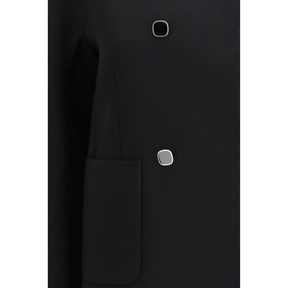 Max Mara Black Triacetate Full-Length Jacket