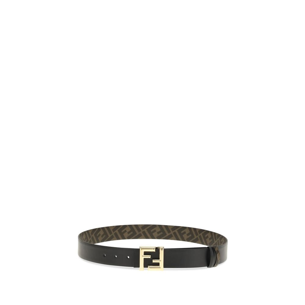 Fendi Black Calf Leather Bos Taurus Regular Belt