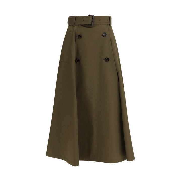 Burberry Bicolor Cotton Midi Skirt