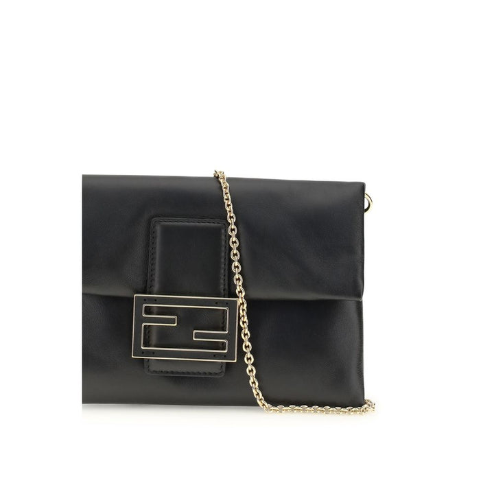 Fendi Black Calf Leather Bos Taurus Shoulder Bag
