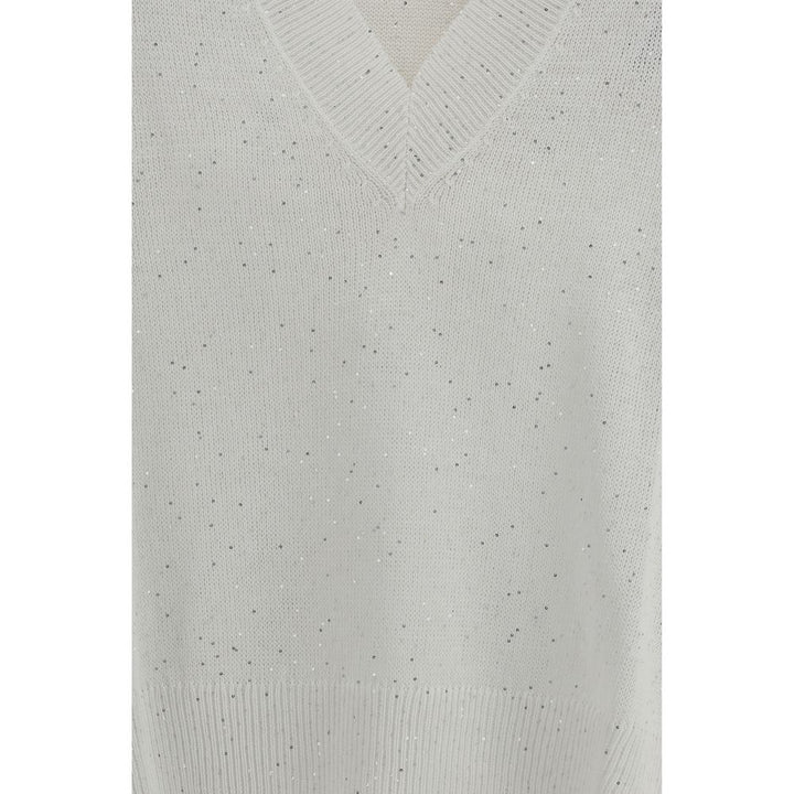 Brunello Cucinelli White Linen T-Shirt