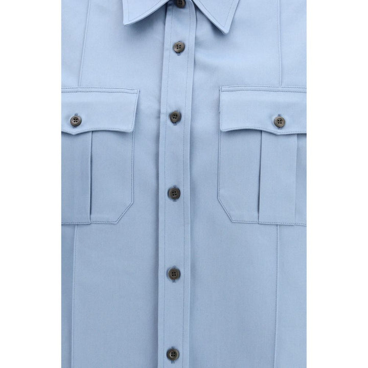Prada Blue Cotton Shortsleeve Shirt