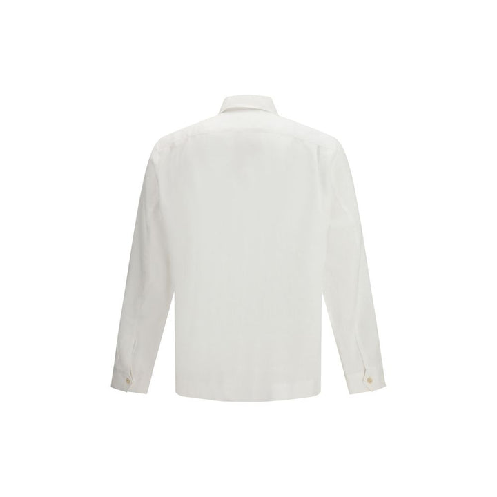 Brunello Cucinelli White Linen Dress Shirt