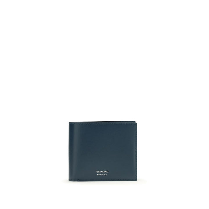 Ferragamo Blue Calf Leather Bos Taurus Wallet