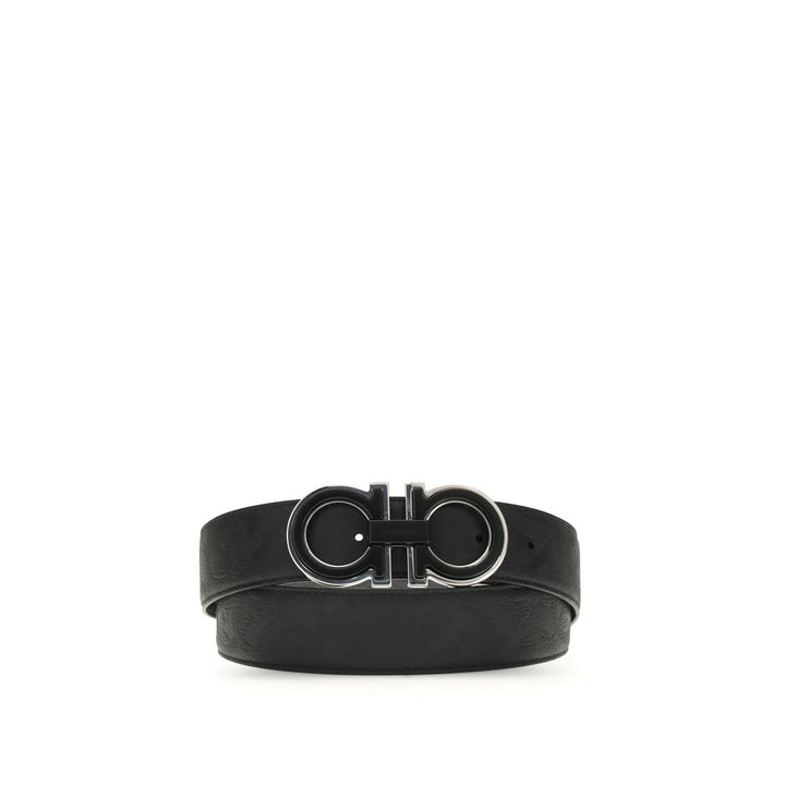 Ferragamo Black Calf Leather Bos Taurus Regular Belt