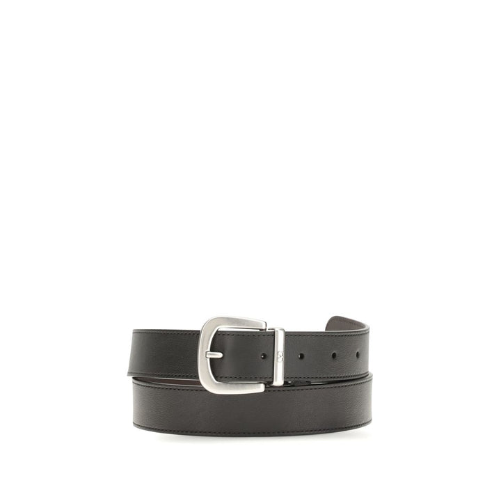 Valentino Garavani Black Calf Leather Bos Taurus Regular Belt