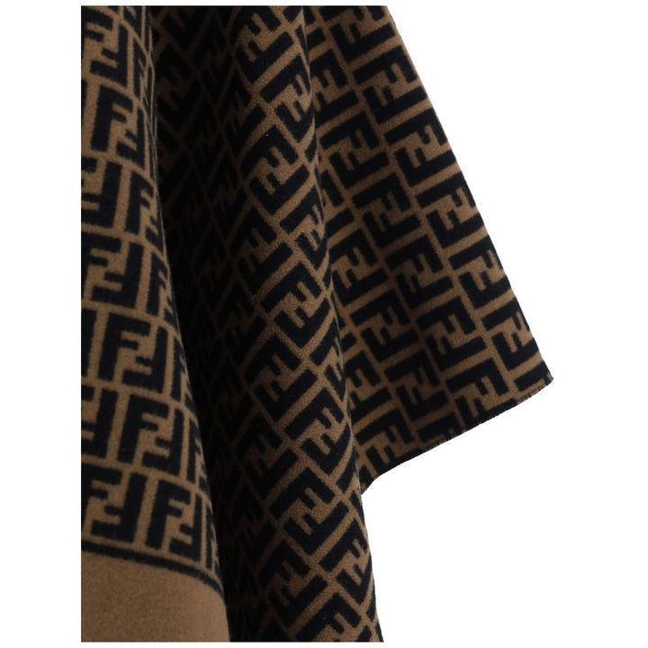 Fendi Brown Wool Scarf
