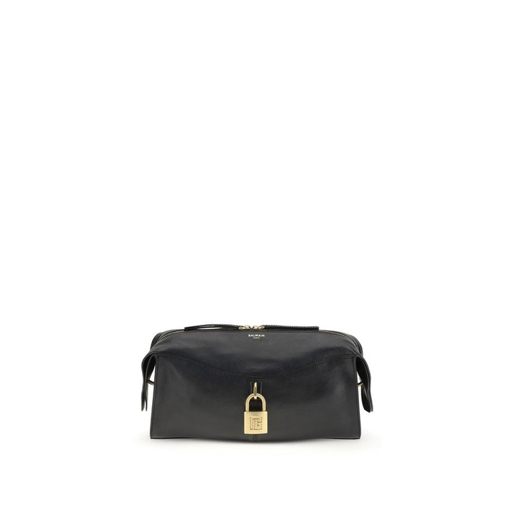 Balmain Black Calf Leather Bos Taurus Shoulder Bag