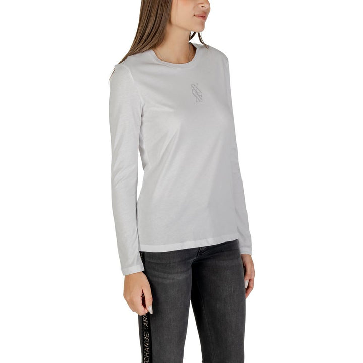 Armani Exchange White Cotton Long Sleeve T-Shirt