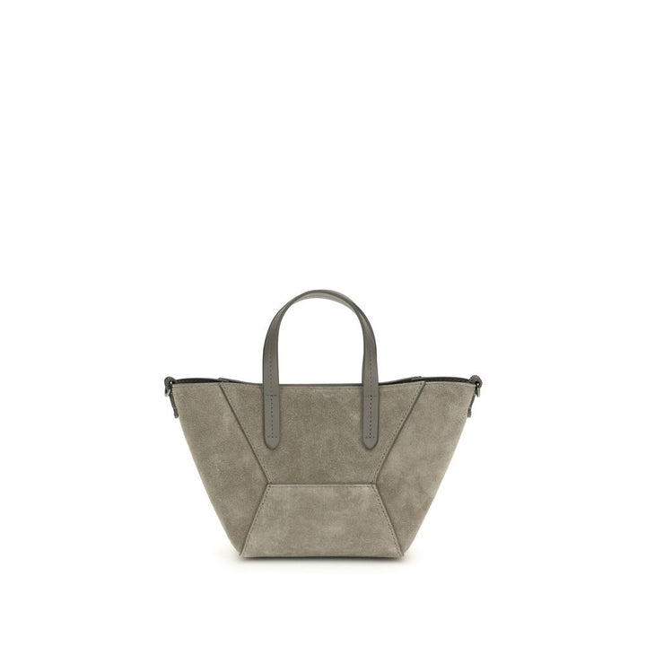 Brunello Cucinelli Brown Calf Leather Bos Taurus Shoulder Bag
