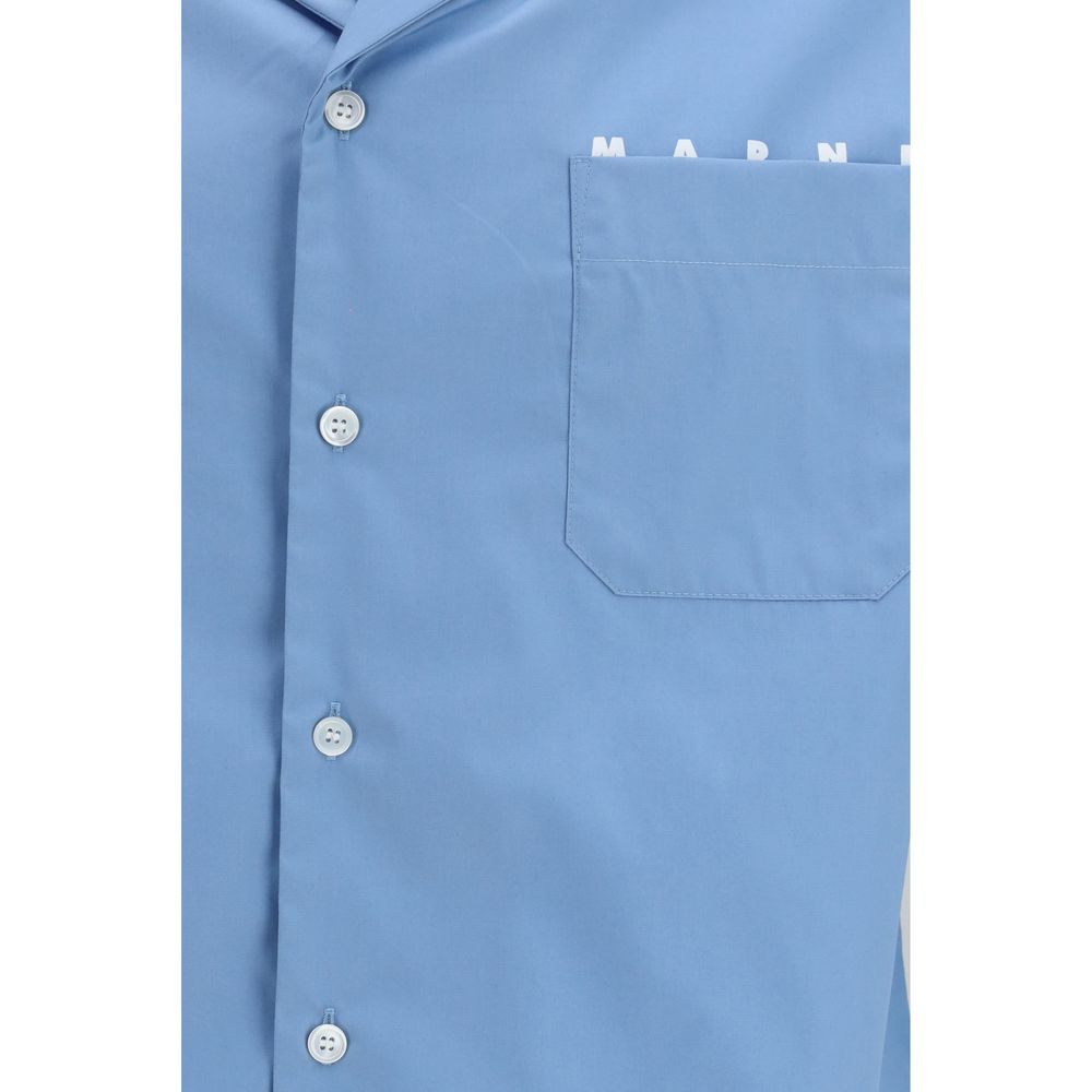 Marni Blue Cotton Shortsleeve Shirt