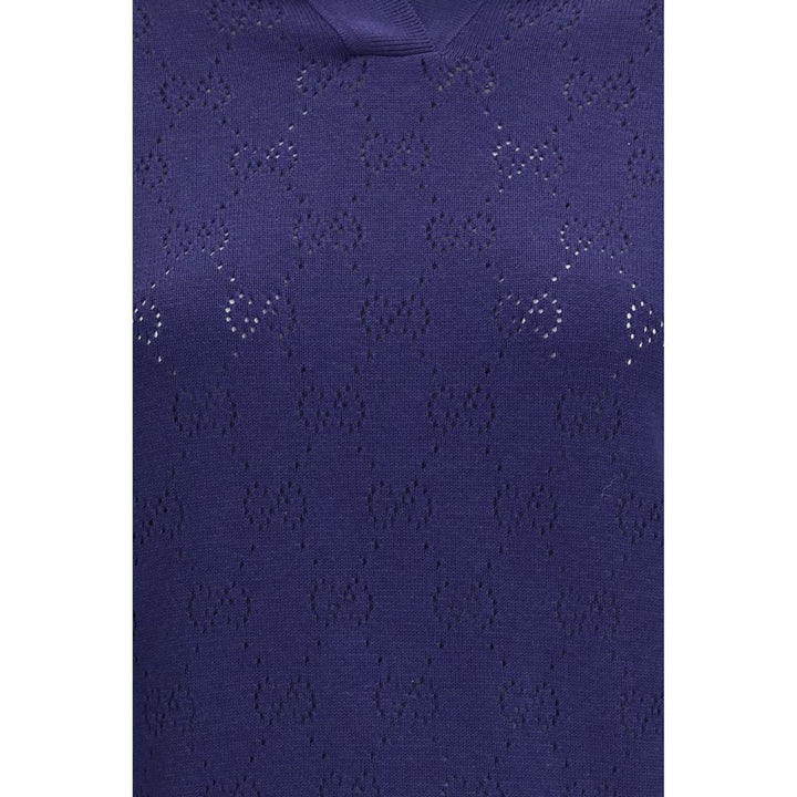 Gucci Blue Silk Dress Shirt