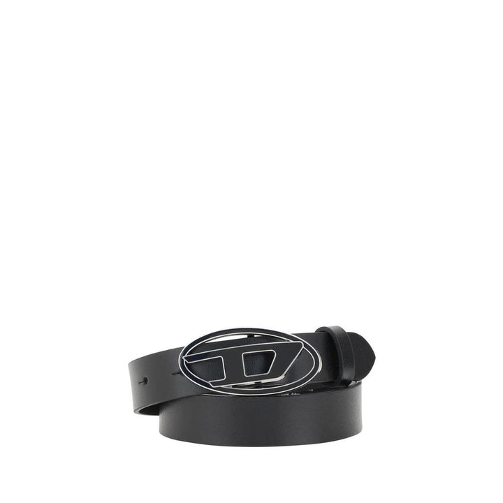 Diesel Black Calf Leather Bos Taurus Regular Belt