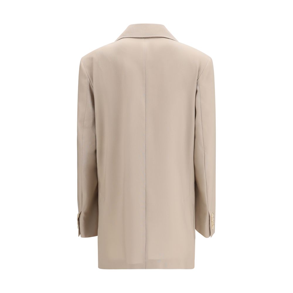 Max Mara Beige Fleece Wool Blazer