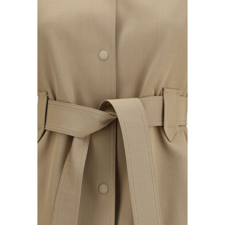 Max Mara Brown Wool Oves Aries Sleveless Jacket