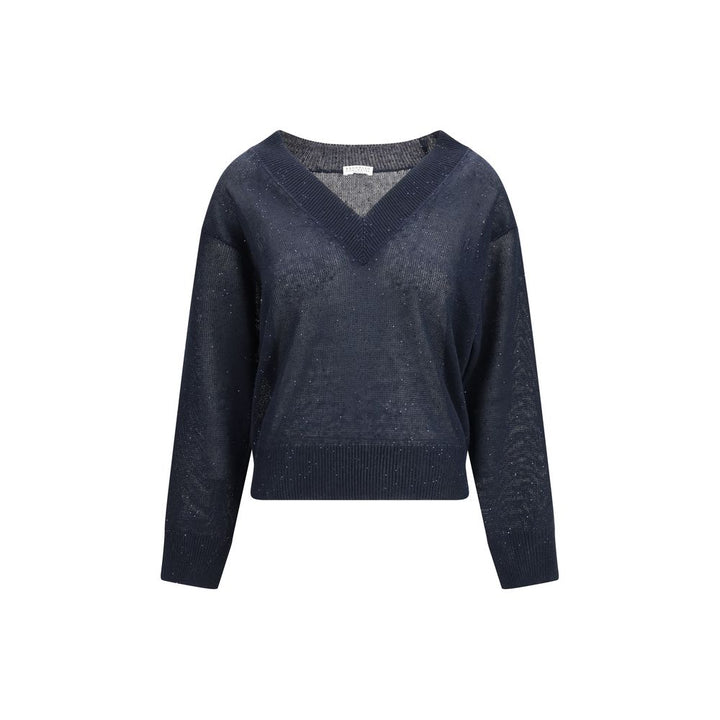 Brunello Cucinelli Blue Linen T-Shirt