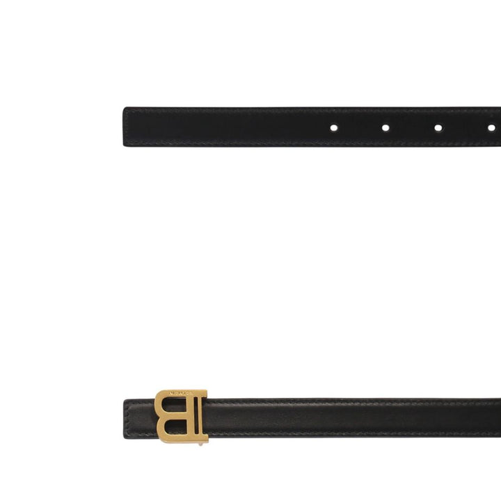 Balmain Black Leather Regular Belt