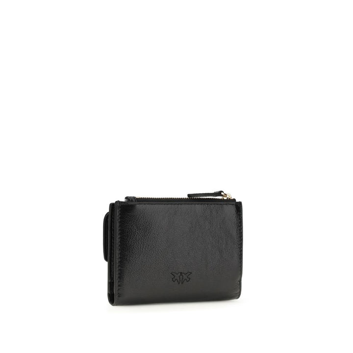 PINKO Black Calf Leather Bos Taurus Wallet