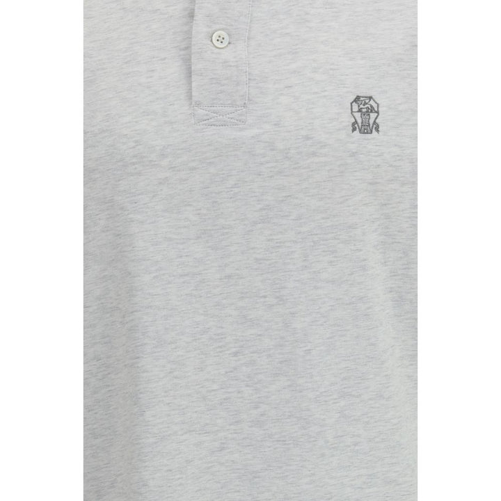 Brunello Cucinelli Gray Cotton Polo Shirt