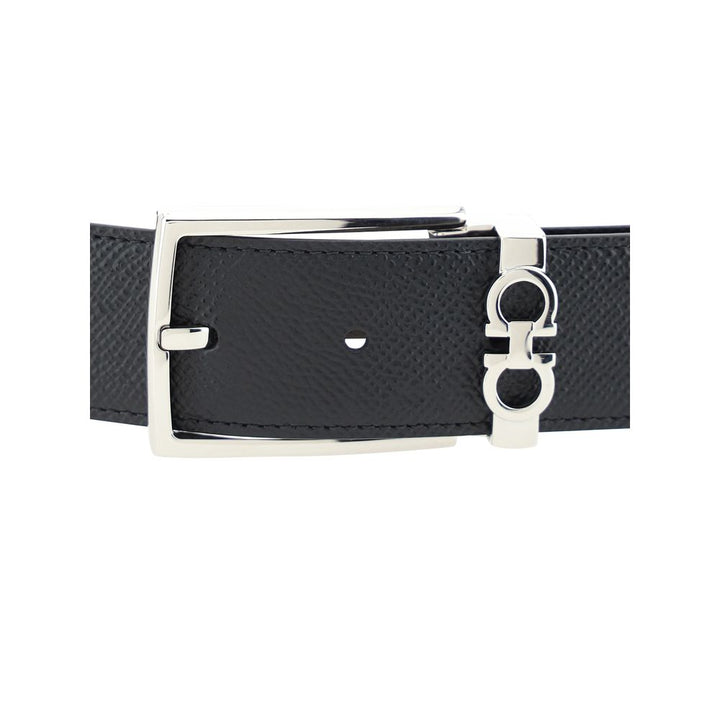 Ferragamo Black Leather Regular Belt