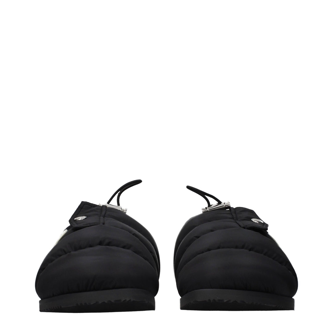 Moncler Black Fabric Slippers