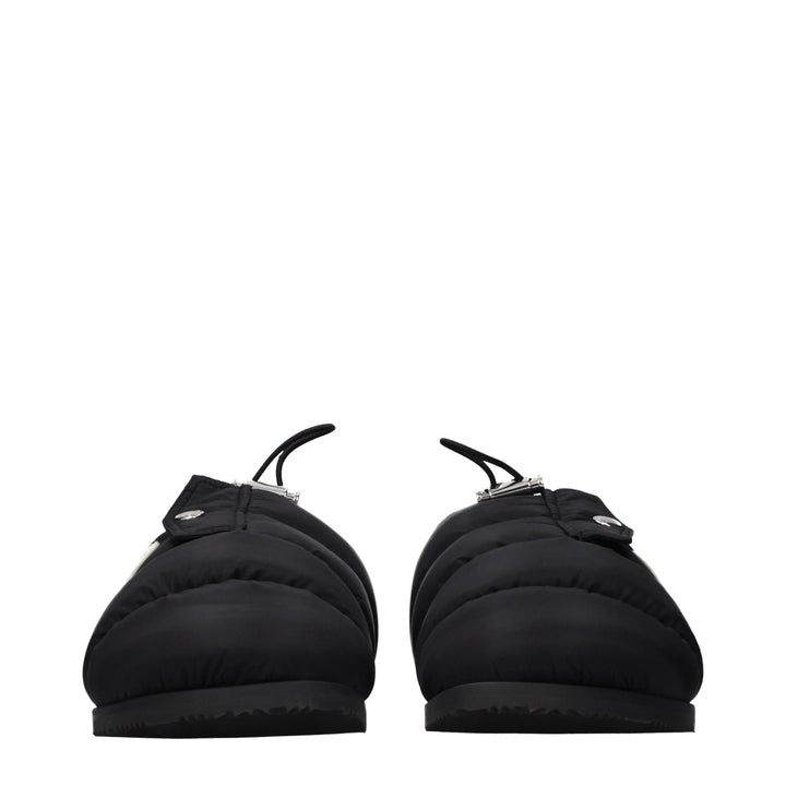 Moncler Black Fabric Slippers