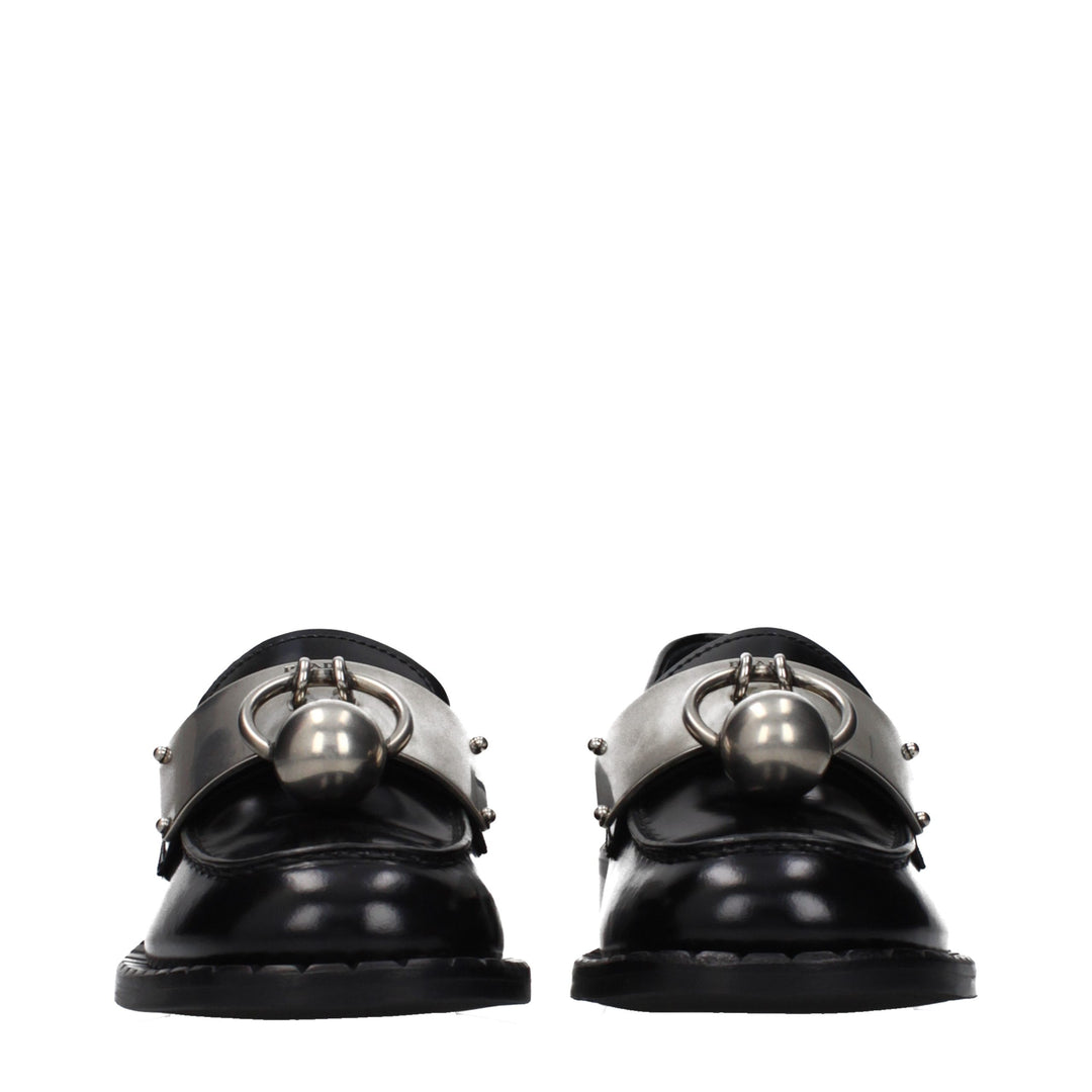 Prada Black Leather Slip-On Loafers