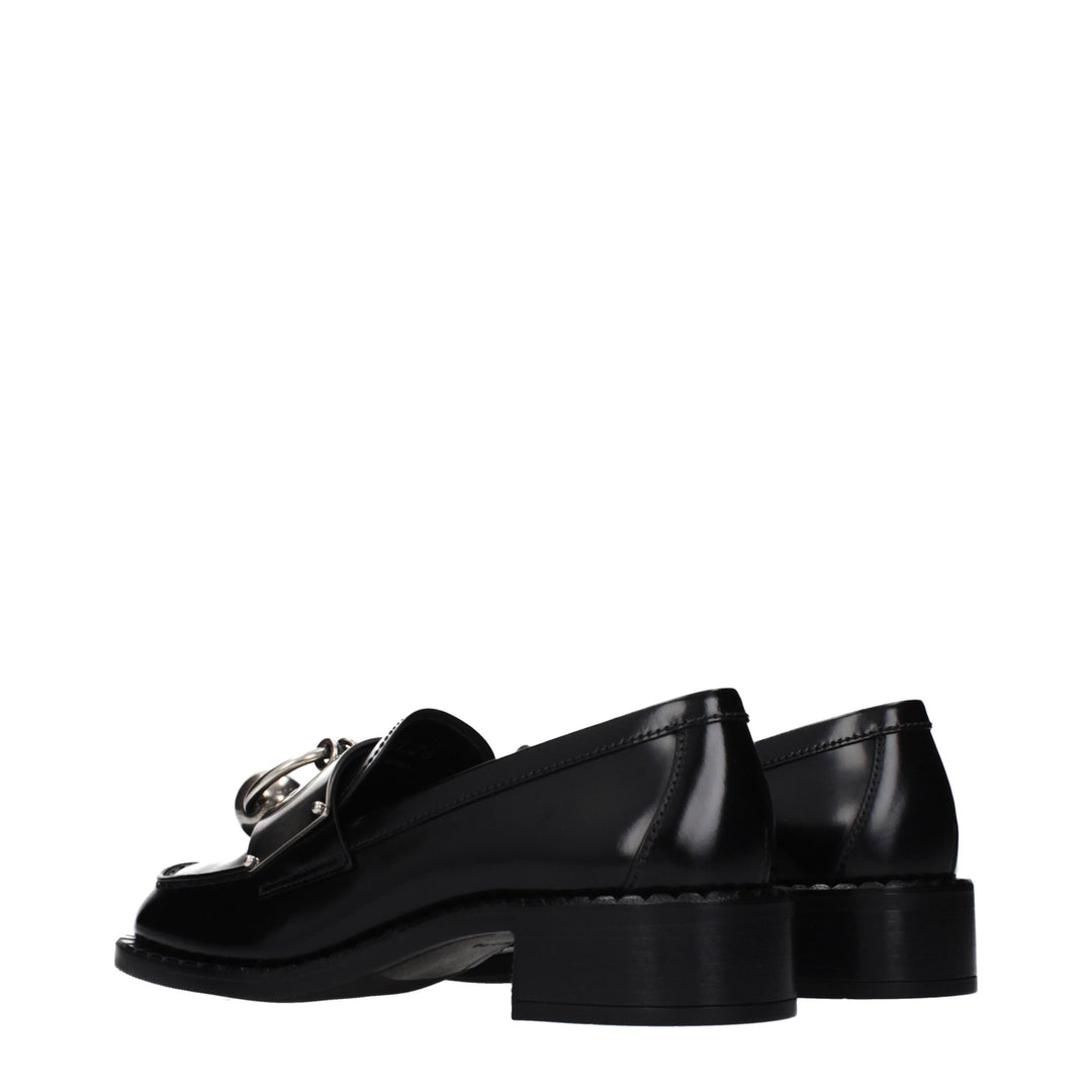 Prada Black Leather Slip-On Loafers