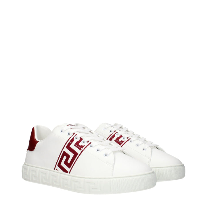 Versace White Leather Low Top Sneakers