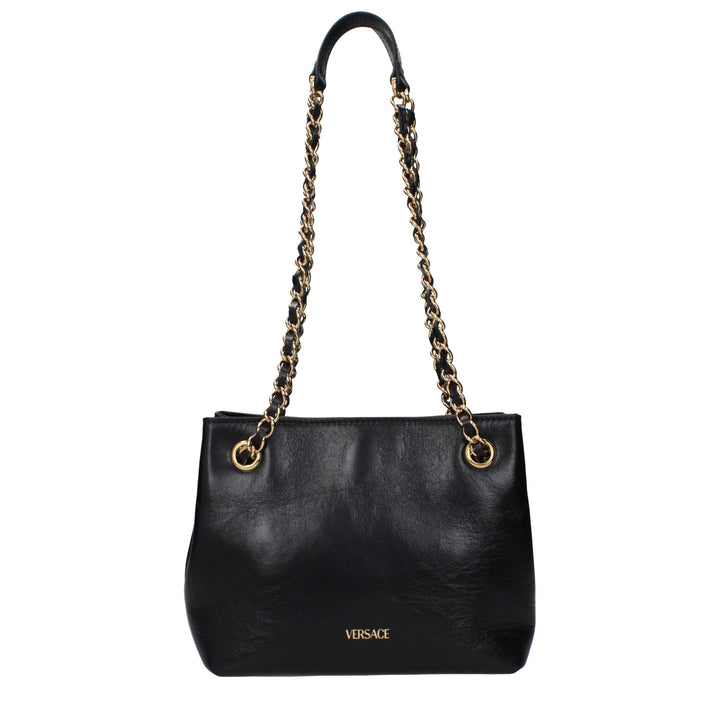 Versace Black Leather Shoulder Bag