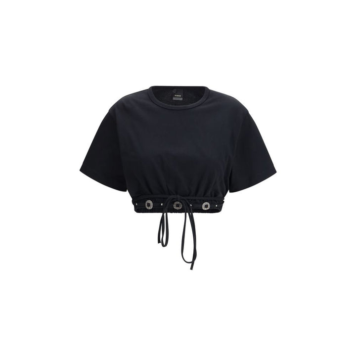 PINKO Black Cotton T-Shirt