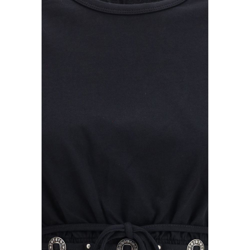 PINKO Black Cotton T-Shirt