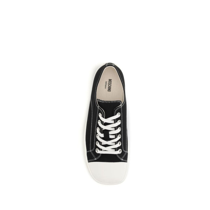 Moschino Black Cotton Low Top Sneakers
