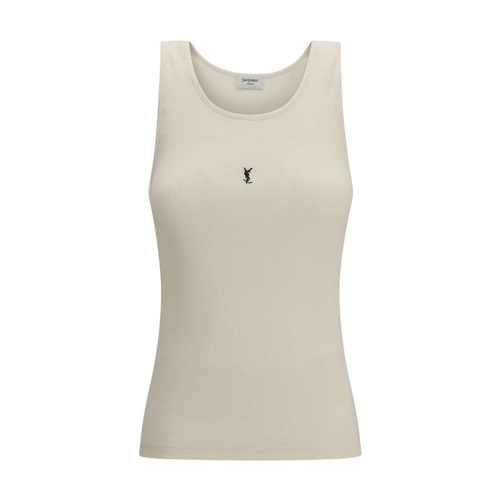 Saint Laurent Beige Cotton Tank Tops