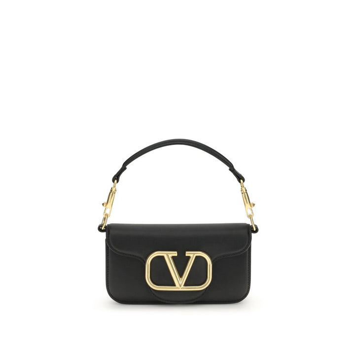 Valentino Garavani Black Calf Leather Bos Taurus Shoulder Bag
