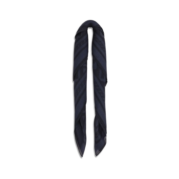 Fendi Blue Wool Oves Aries Scarf