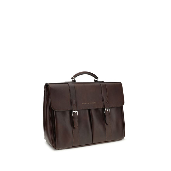 Brunello Cucinelli Bordeaux Calf Leather Bos Taurus Luggage And Travel
