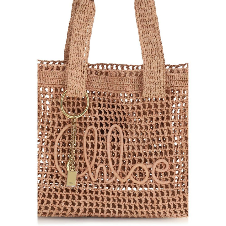 Chloé Beige Raffia Shoulder Bag
