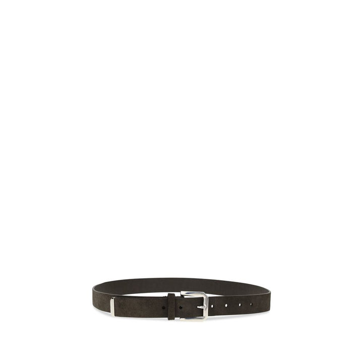 Brunello Cucinelli Black Calf Leather Bos Taurus Regular Belt