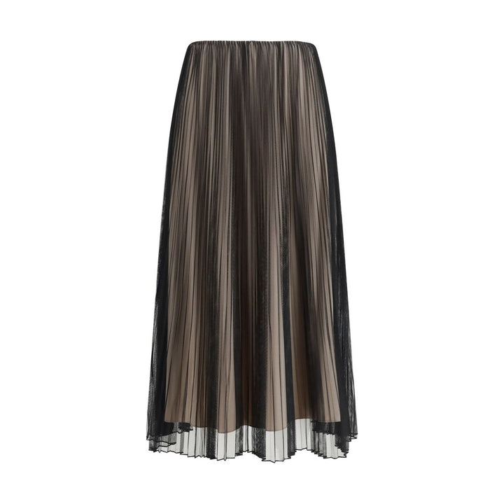 Max Mara Black Polyester Long Skirt