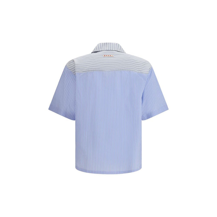 Marni Blue Cotton Pattern Shirt