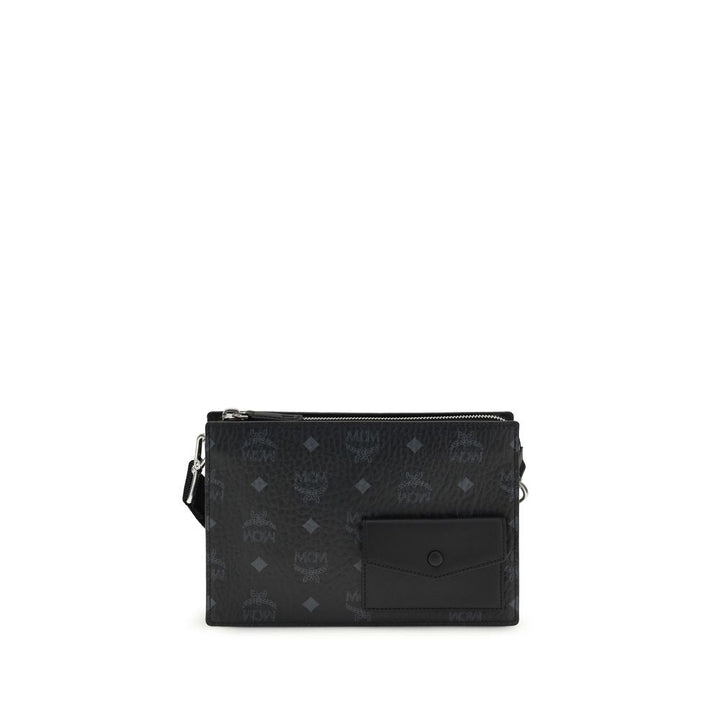 MCM Black Calf Leather Bos Taurus Shoulder Bag