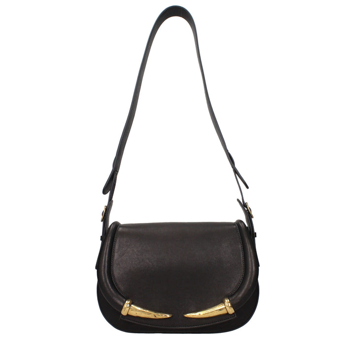 Roberto Cavalli Black Leather Shoulder Bag
